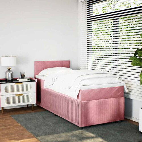 Box spring krevet s madracem ružičasti 100x200 cm bar&amp;scaron;unasti Slike