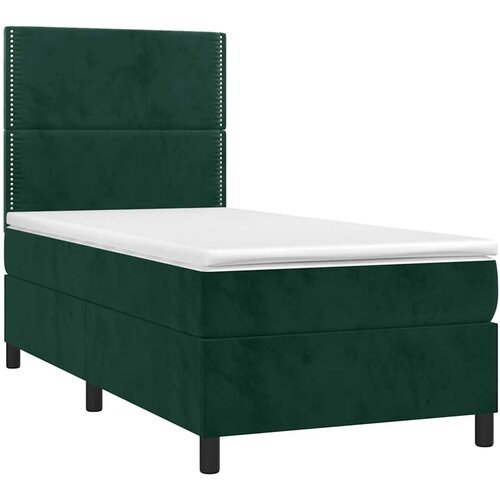  box spring s madracem LED tamnozeleni 90x190 cm bar&amp;scaron;un Slike