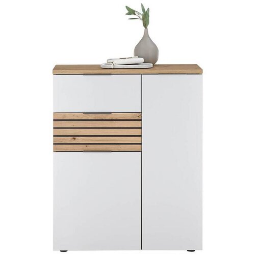 MID.YOU komoda, bela, temno siva, hrast artisan Cene