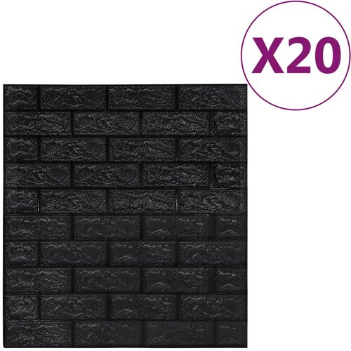 vidaXL 3D tapete opeke samolepilne 20 kosov črne, (20958350) Cene
