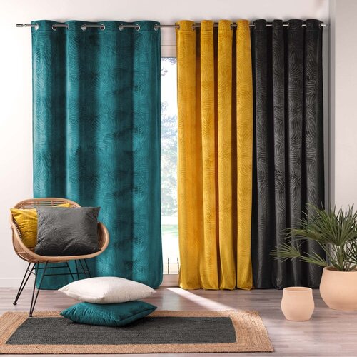 Douceur d int&amp;eacute;rieur Antracitno siva žametna zavesa 140x240 cm Analia &amp;ndash; Slike