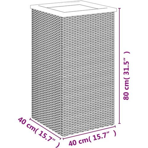 Sadilica crna 40 x 40 x 80 cm od poliratana Slike