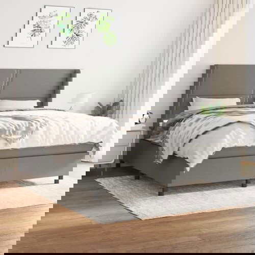 The Living Store Box spring postelja z vzmetnico temno siva 180x200 cm blago - Box Spring Postelja, (21520591) Slike