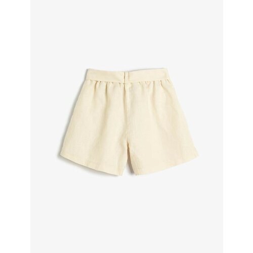 Koton Girl Linen Shorts Belt Detailed Pocket Elastic Waist Slike