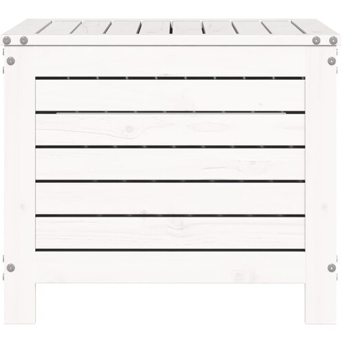  Vrtni tabure bijeli 62 x 63,5 x 53,5 cm od masivne borovine Slike
