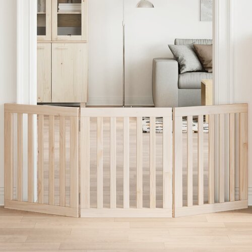 vidaXL Vrata za pse zložljiva 3 paneli 150 cm topolovina Cene