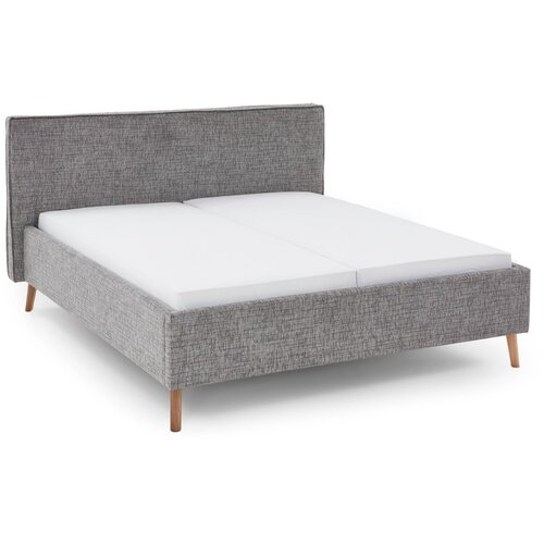 Meise Möbel Siva oblazinjena zakonska postelja s prostorom za shranjevanje z letvenim dnom 160x200 cm Riva – Cene