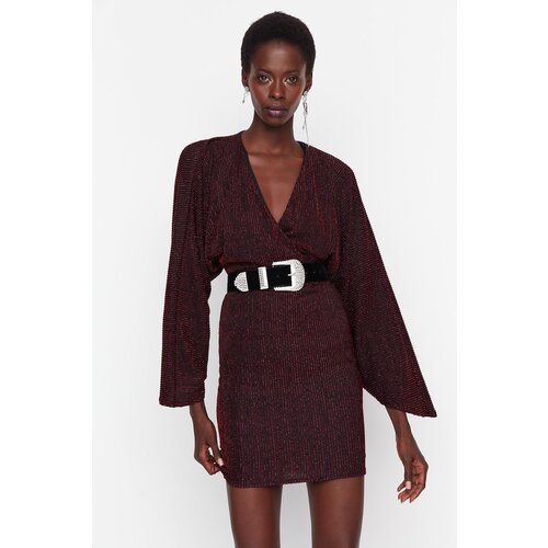 Trendyol claret Red Shimmer Detailed Dress Slike
