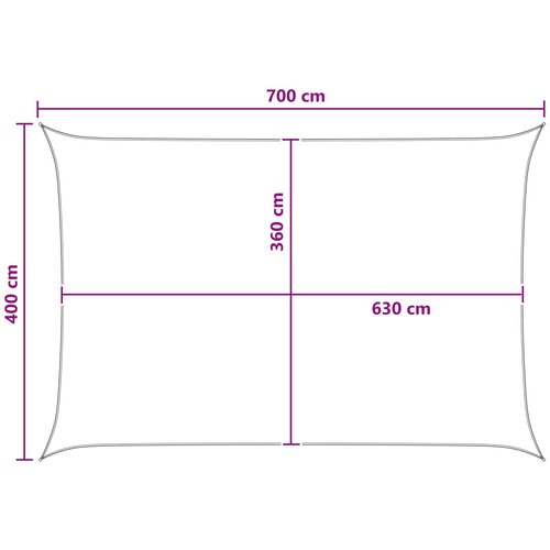  Jedrilica za sunčevu sjenu Svijetlo siva i bijela. 4 x 7 m HDPE Slike