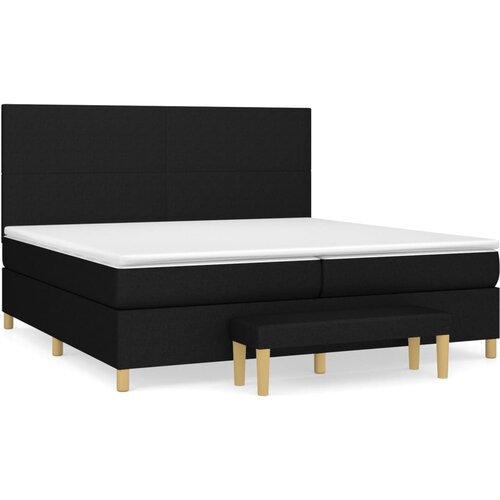Maison Chic Box spring postelja - Vzmetna postelja z vzmetnico črn 200x200 cm blago SL13158, (21882384) Cene