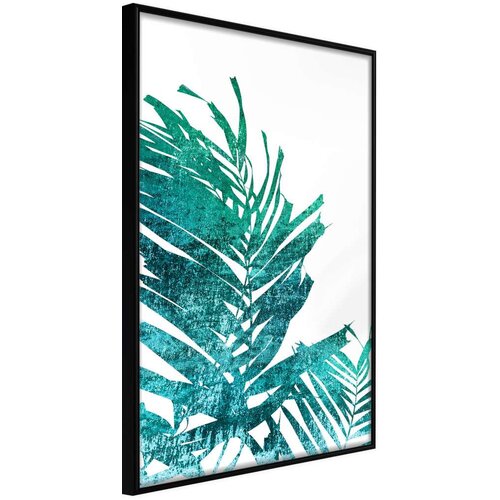  Poster - Teal Palm on White Background 20x30 Slike