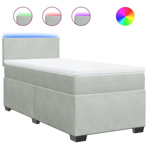 Maison Chic Box spring postelja - Vzmetna postelja z vzmetnico svetlo siva 90x200 cm žamet SL5681, (21906009) Cene