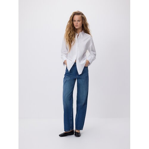 Reserved Wide leg traperice - plavo Cene