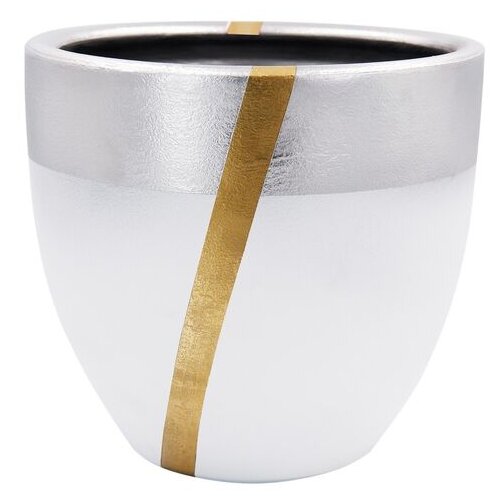 WALLXPERT decorative pot saksija ibiza 15 white gold Slike