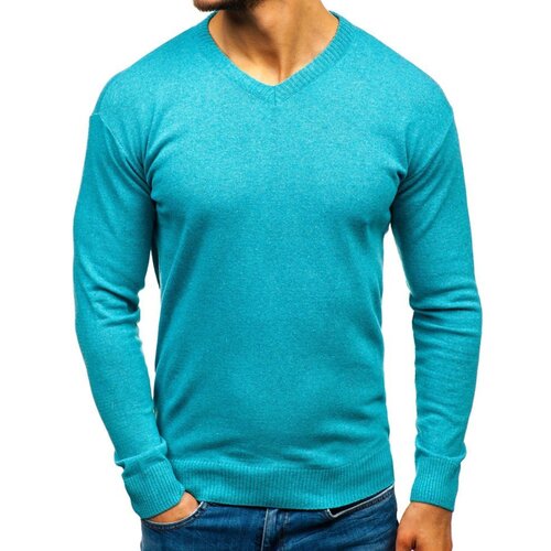 DStreet Men's V-neck sweater - sea, Slike
