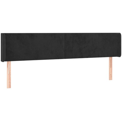 Maison Chic Posteljno vzglavje - Vzglavna omarica - Nočna omarica z u&amp;scaron;esi črno 203x16x78/88 cm žamet, (21708870) Slike