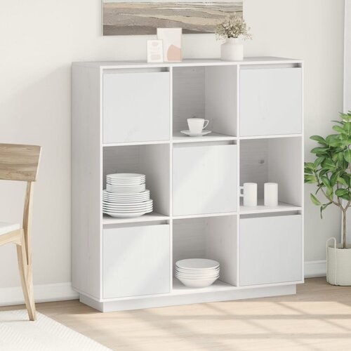 Furnova Visoka omara bela 110,5x35x117 cm trdna borovina, (21955261) Cene