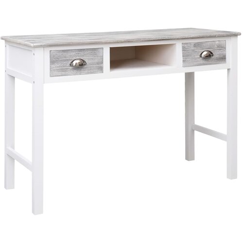 VidaXL Pisalna miza siva 110x45x76 cm les Slike