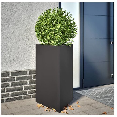 VidaXL Vrtna sadilica crna trokutasta 50x43x75 cm čelična Slike