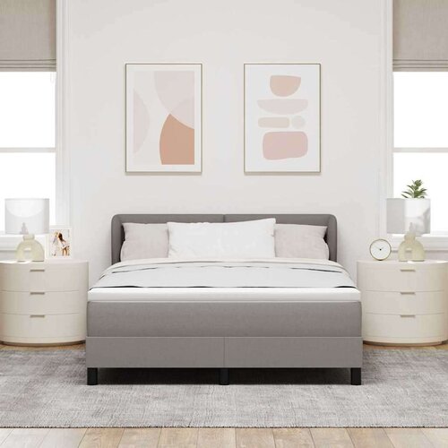 Box spring krevet Sivo-smeđa 160 x 200 cm tkanina Slike