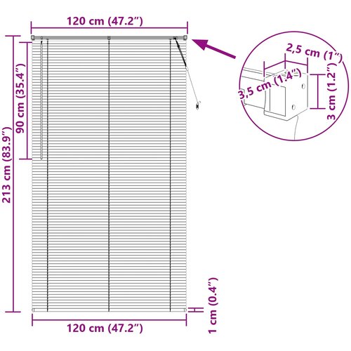  Venecijanska roleta Svijetlo smeđa s uzorkom 213 x 120 cm PVC Slike