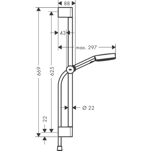 Hansgrohe pulsify select s 105 tuš set 3 jet sa tuš šipkom 65 cm 24160000 Cene