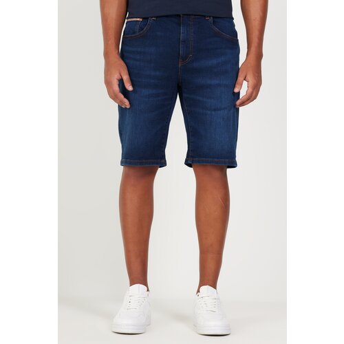 AC&Co / Altınyıldız Classics Men's Blue Slim Fit Slim Fit Cotton Flexible Denim Shorts Slike