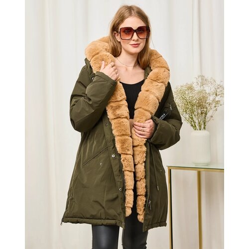 Resti Women's green winter jacket PLUS SIZE - Clothing Cene