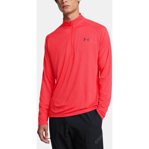 Under Armour Men's T-shirt UA Tech Textured 1/2 Zip-RED - Men's Cene