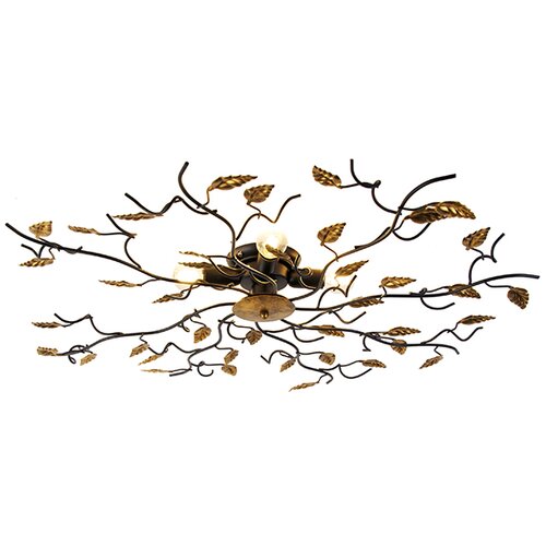 QAZQA Smart plafondlamp zwart met goud 80 cm 4-lichts incl. 4 Wifi P45 - Foglie Cene