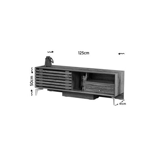 Woody Fashion TV ormarić Lulu 125, 125x50x41 cm, Hrast Cene