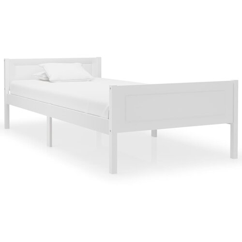 VidaXL Okvir za krevet od masivne borovine bijeli 90 x 200 cm Slike