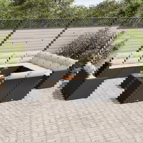 vidaXL 14-dijelni set vrtnih sofa s jastucima poliratan crni Cijene