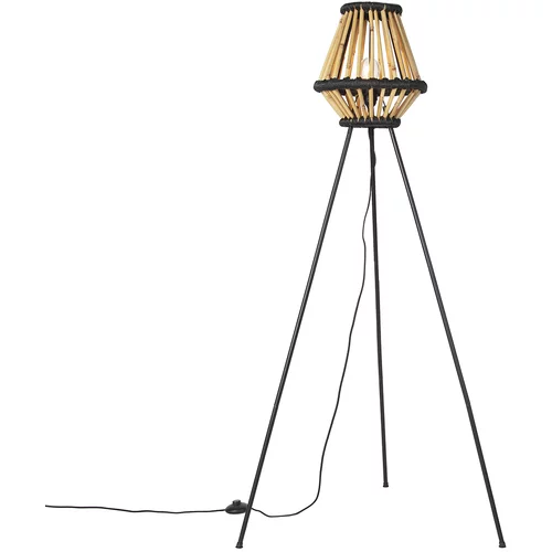 QAZQA Orientalska trinožna stoječa svetilka bambus s črno - Evalin