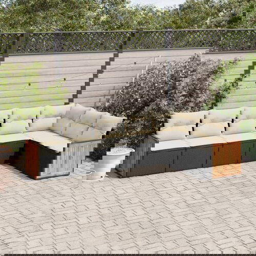 vidaXL 7-dijelni set vrtnih sofa od poliratana s jastucima crni Cijene