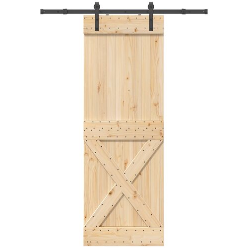 vidaXL Klizna vrata s priborom za montažu 80 x 210 cm masivna borovina Cene