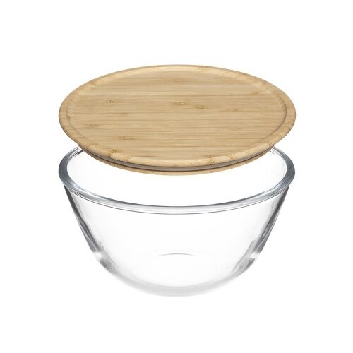 Five cinija za salatu sa poklopcem 1l 17x9,3cm staklo/bambus ( 151461 ) Cene