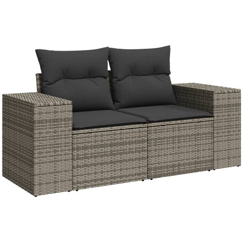  7-dijelni set vrtnih sofa sivi od poliratana Slike