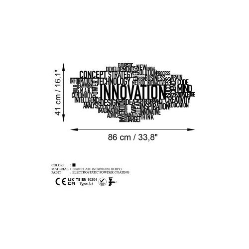 Wallity Zidna dekoracija Innovation, 86x41cm, Crna Slike