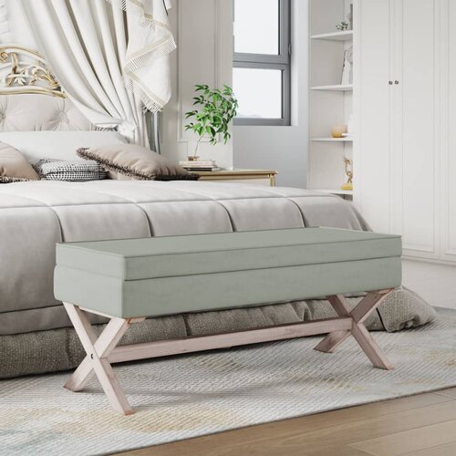 vidaXL Tabure za pohranu svjetlosivi 110 x 45 x 49 cm baršunasti Cijene