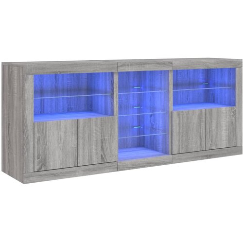 Maison Chic Komoda - Predalnik z LED lučkami siva sonoma 162x37x67 cm, (21720753) Cene