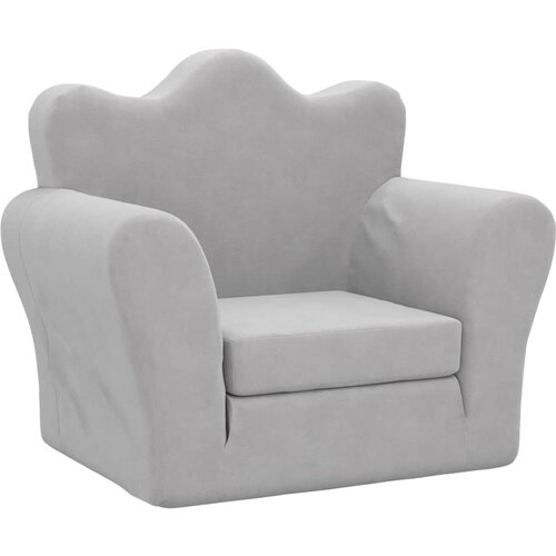 Maison Chic Raztegljiv Otro&amp;scaron;ki kavč - Otro&amp;scaron;ki divan - Otro&amp;scaron;ki sedež svetlo siv mehak pli&amp;scaron;, (21729614) Slike