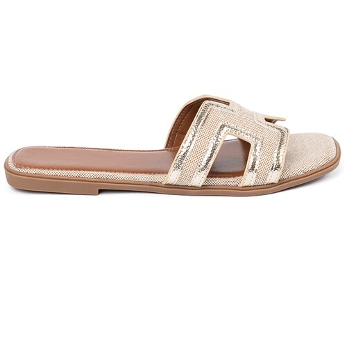 SEASTAR Gold women's flip-flops on a flat sole Cene