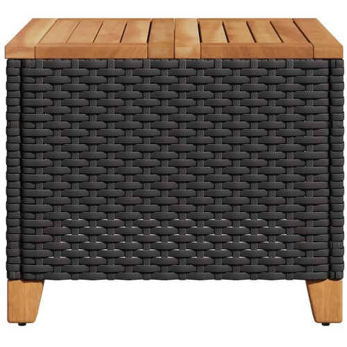  Vrtni stol crni 45 x 45 x 37 cm od poliratana i bagremovog drva Slike