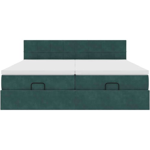 vidaXL Okvir kreveta s madracima tamnozeleni 180x200cm baršunasti Cijene