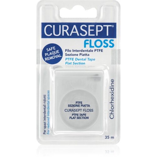 Curasept Dental Tape PTFE Flat Section zobni trak s teflonsko površino z antibakterijskim dodatkom 35 m Cene