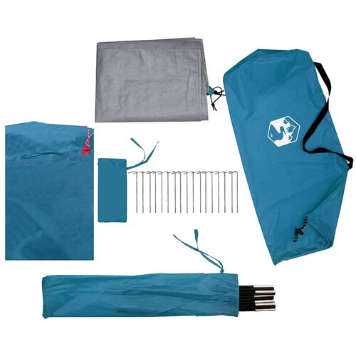 VidaXL &amp;Scaron;ator za kampiranje za 4 osobe plavi 300x250x132 cm taft 185T Slike