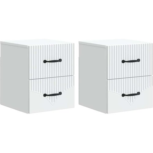  Noćni ormarić za montažu na zid 2 pcs Bijela 34 5 x 33 x 40 cm Cene