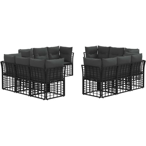  Set vanjskih sofa Crna Poliester Slike