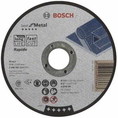 Bosch Rezna ploča ravna Best for Metal - Rapido 2608603514/ A 60 W BF/ 125 mm/ 1/0 mm Slike